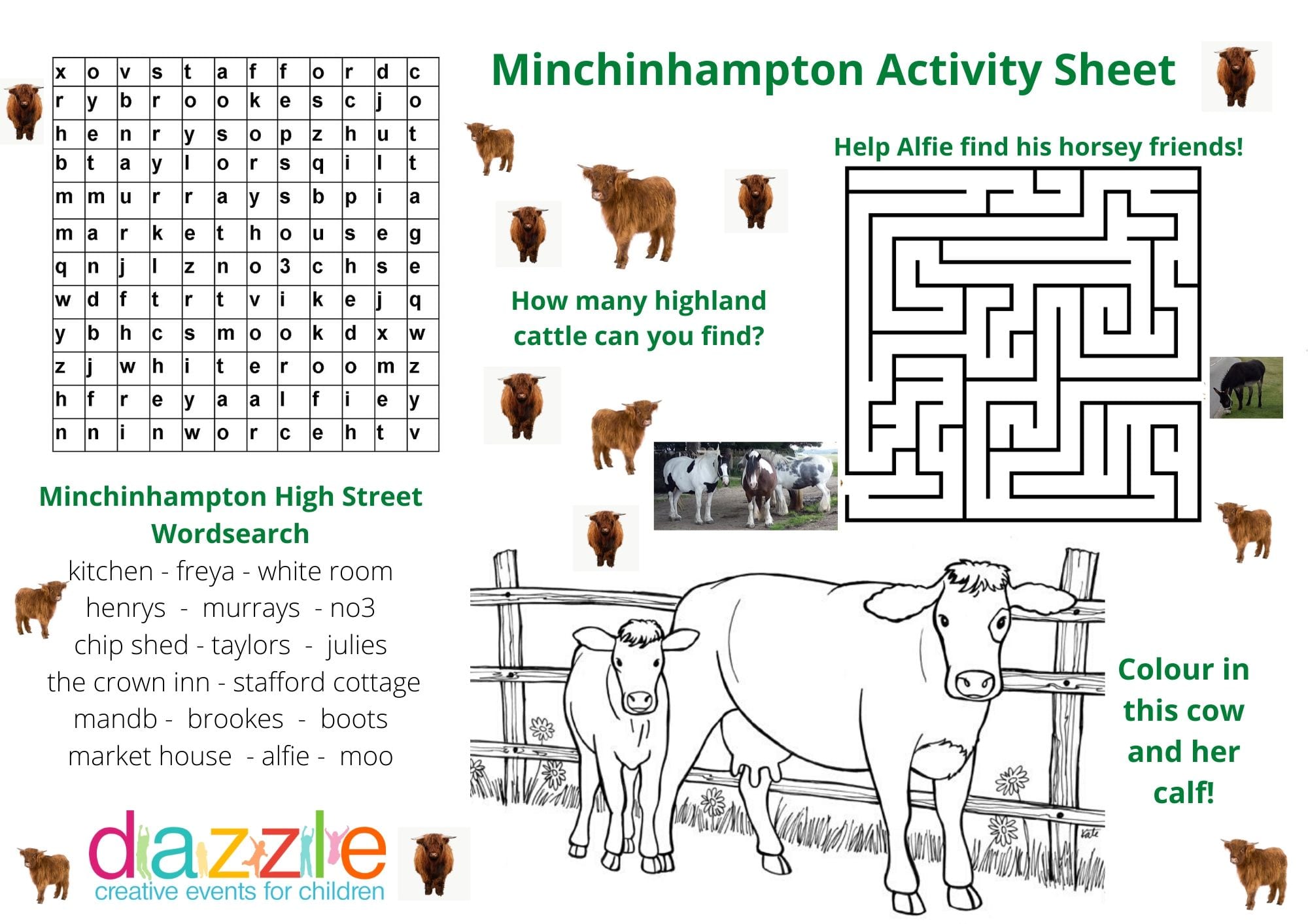 FREE kids weekly activity sheets - Dazzle Workshops